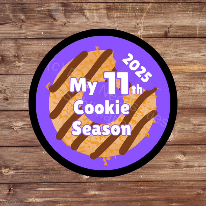 2025 Cookie Season My 1st through 12th Cookie Season Caramel Coconut Cookie Patch | 2.37" Iron-On | Variations 1st-12th