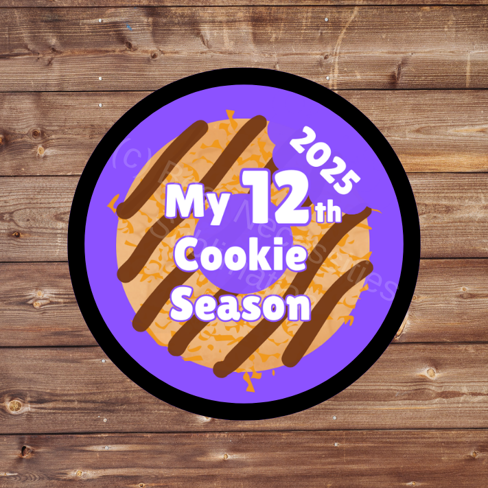 2025 Cookie Season My 1st through 12th Cookie Season Caramel Coconut Cookie Patch | 2.37" Iron-On | Variations 1st-12th