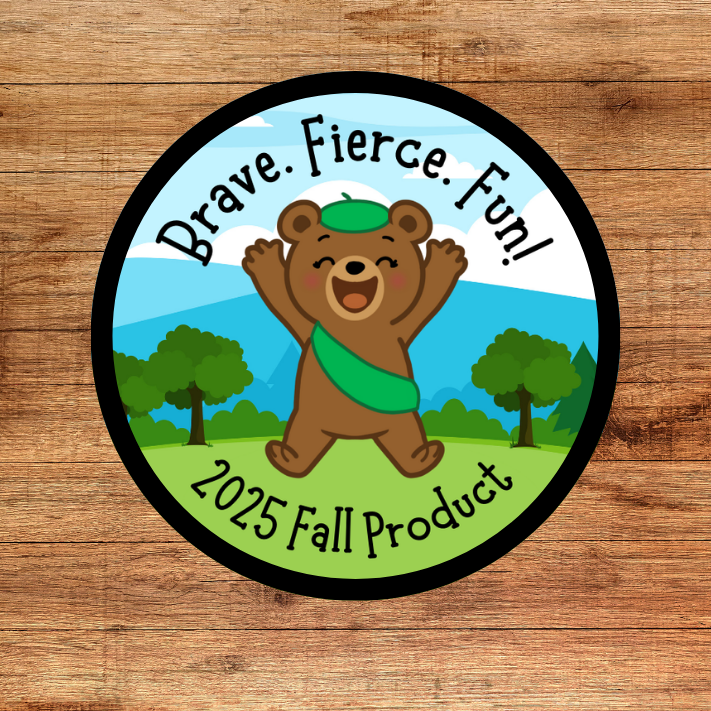 Fall Product - 2025 - Grizzly Bear | Brave. Fierce. Fun! | Theme Patch | Customizable | 2.57" Iron-On Patch