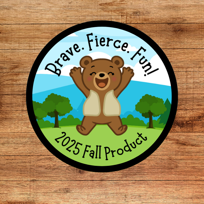 Fall Product - 2025 - Grizzly Bear | Brave. Fierce. Fun! | Theme Patch | Customizable | 2.57" Iron-On Patch