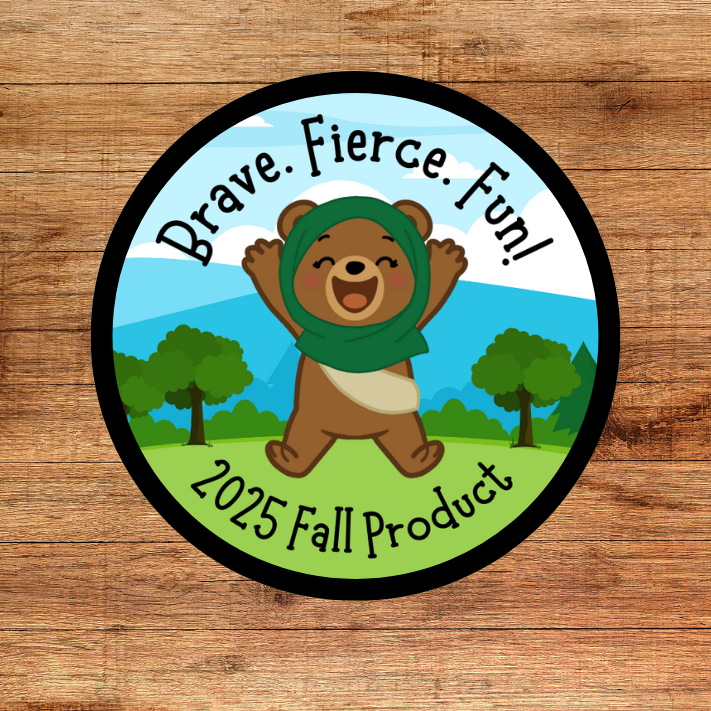 Fall Product - 2025 - Grizzly Bear | Brave. Fierce. Fun! | Theme Patch | Customizable | 2.57" Iron-On Patch