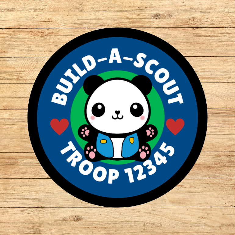 Build-a-Scout Bear Custom Troop Number 2.57" Round Iron-on Fun Patch