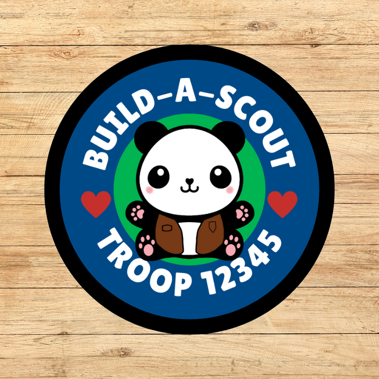 Build-a-Scout Bear Custom Troop Number 2.57" Round Iron-on Fun Patch