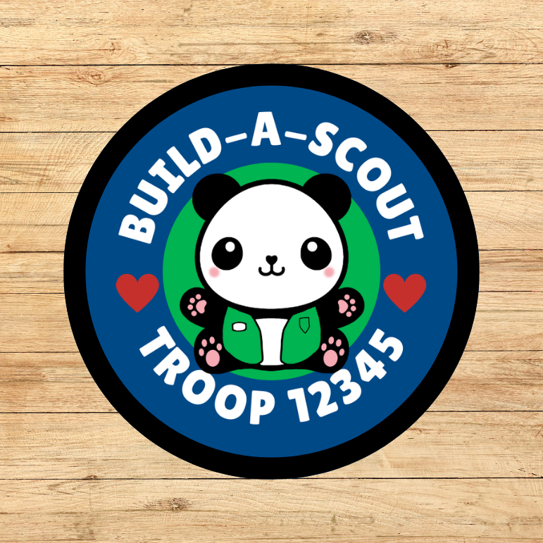 Build-a-Scout Bear Custom Troop Number 2.57" Round Iron-on Fun Patch