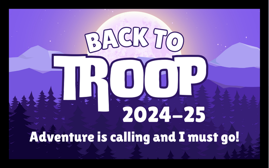 Back to Troop 2024-25 Iron-on Fun Patch 8x5Cm Rectangle