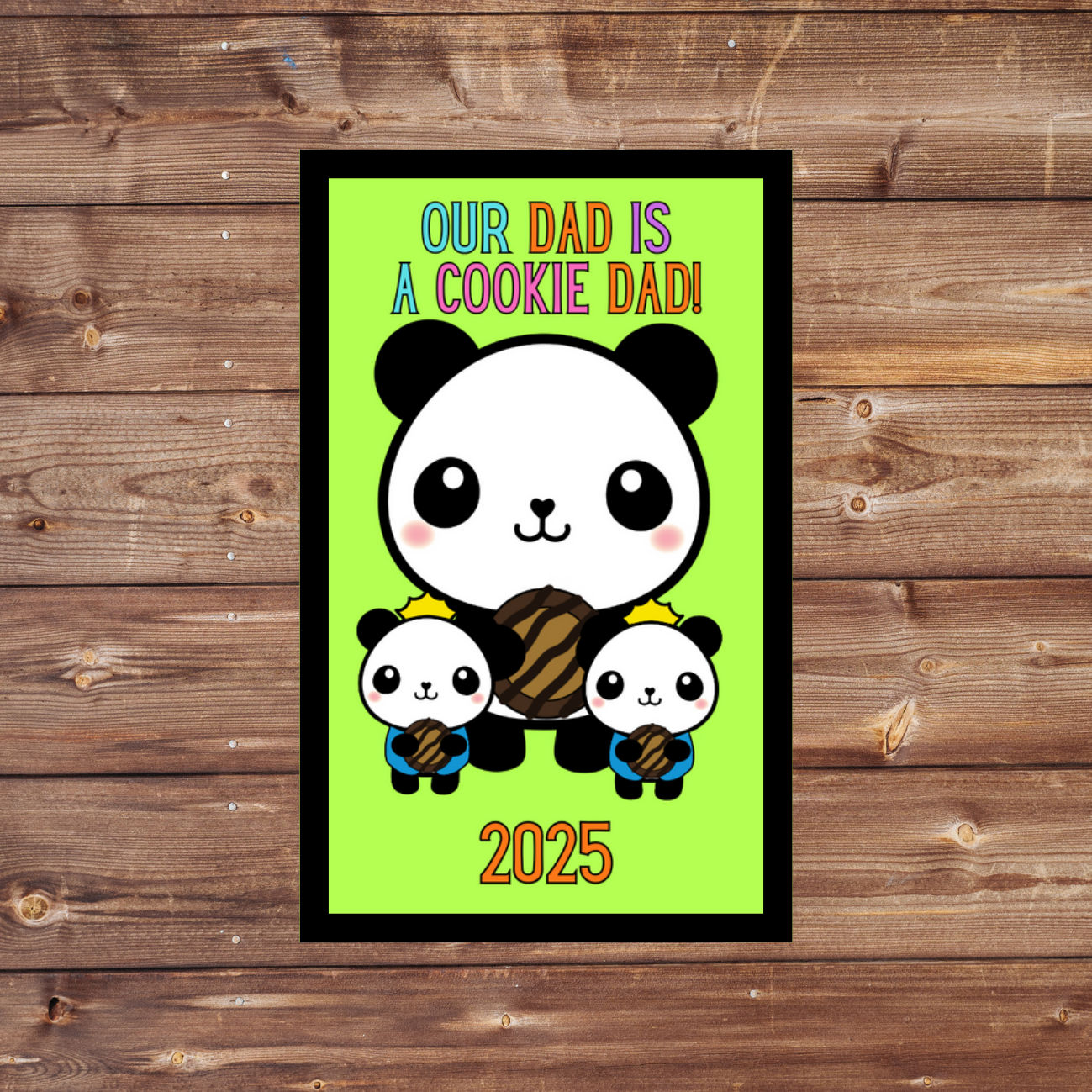 Cookie Dad 5x8cm Iron-on Fun Patch 2025 Panda Cookie Season