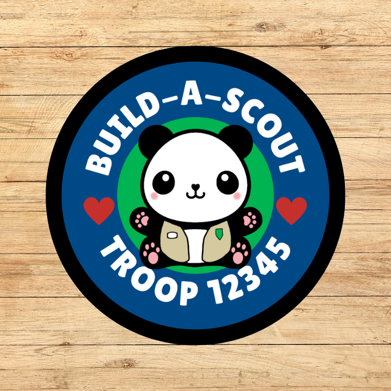 Build-a-Scout Bear Custom Troop Number 2.57" Round Iron-on Fun Patch