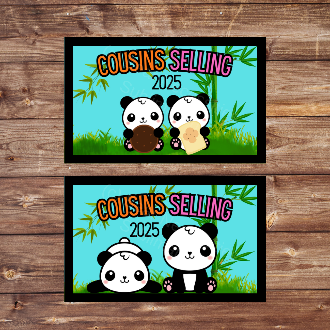 2025 Selling Cousins Panda Cookie Season Theme Iron-on Patch | 8x5 cm