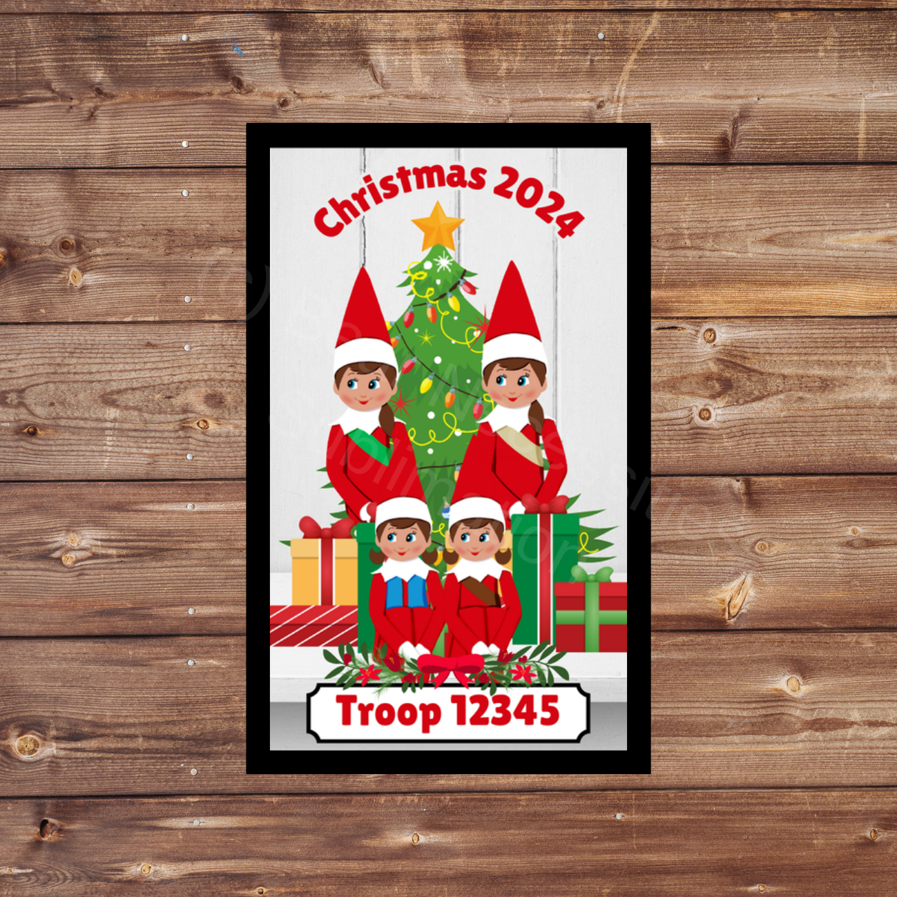 Holiday Elf GS Christmas Patch - Multiple Elves | 5x8cm Rectangular Iron-on Fun Patch