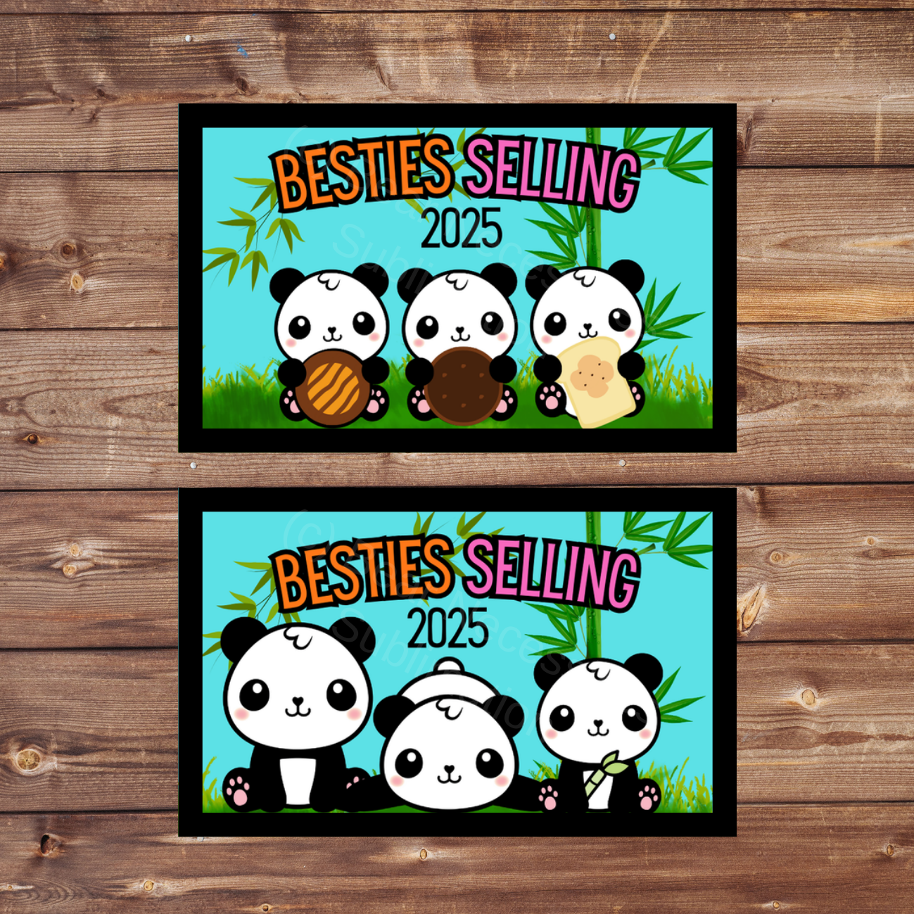 2025 Selling Besties Panda Cookie Season Theme Iron-on Patch | 8x5 cm