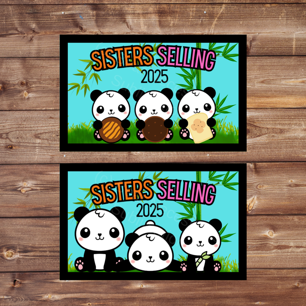 2025 Selling Sisters Panda Cookie Season Theme Iron-on Patch | 8x5 cm