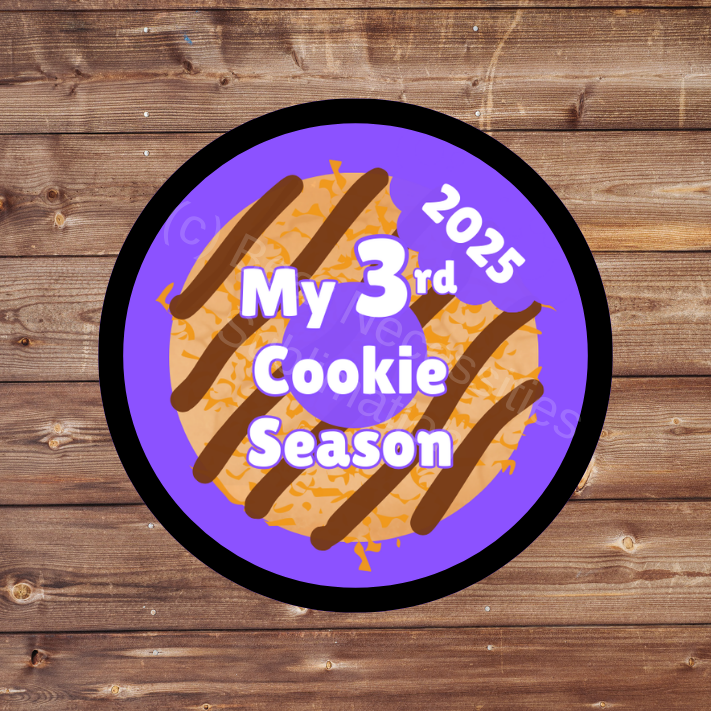 2025 Cookie Season My 1st through 12th Cookie Season Caramel Coconut Cookie Patch | 2.37" Iron-On | Variations 1st-12th