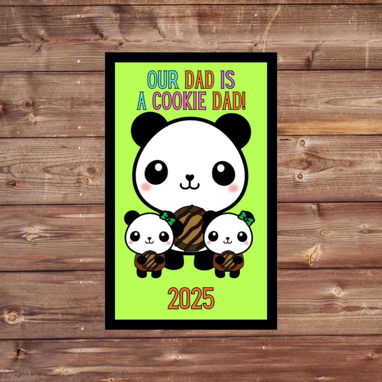 Cookie Dad 5x8cm Iron-on Fun Patch 2025 Panda Cookie Season