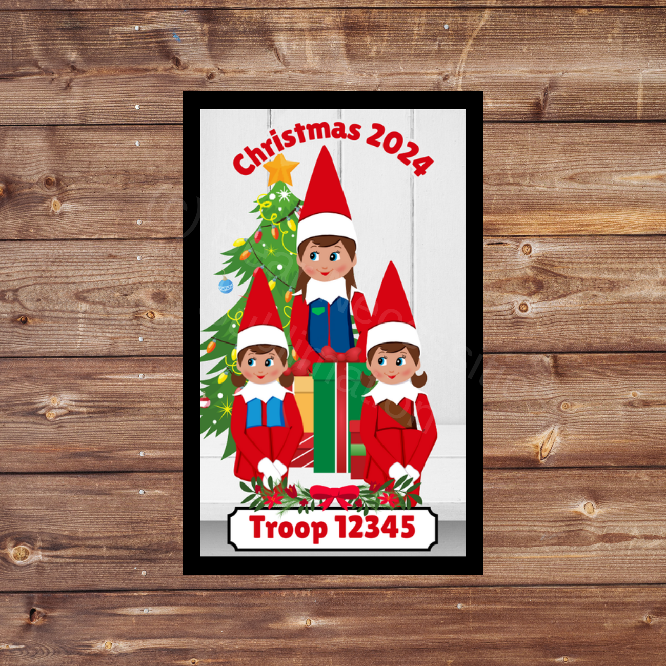 Holiday Elf GS Christmas Patch - Multiple Elves | 5x8cm Rectangular Iron-on Fun Patch