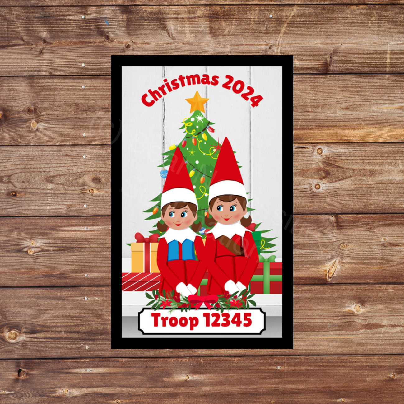 Holiday Elf GS Christmas Patch - Multiple Elves | 5x8cm Rectangular Iron-on Fun Patch