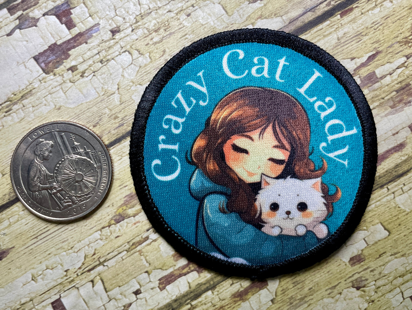 Crazy Cat Lady 2.57” Round Iron on Fun Patch