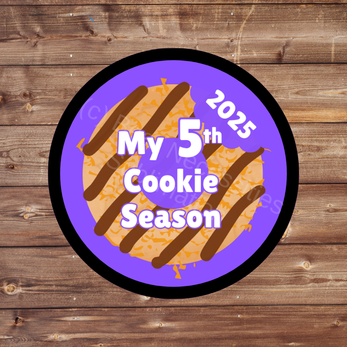 2025 Cookie Season My 1st through 12th Cookie Season Caramel Coconut Cookie Patch | 2.37" Iron-On | Variations 1st-12th