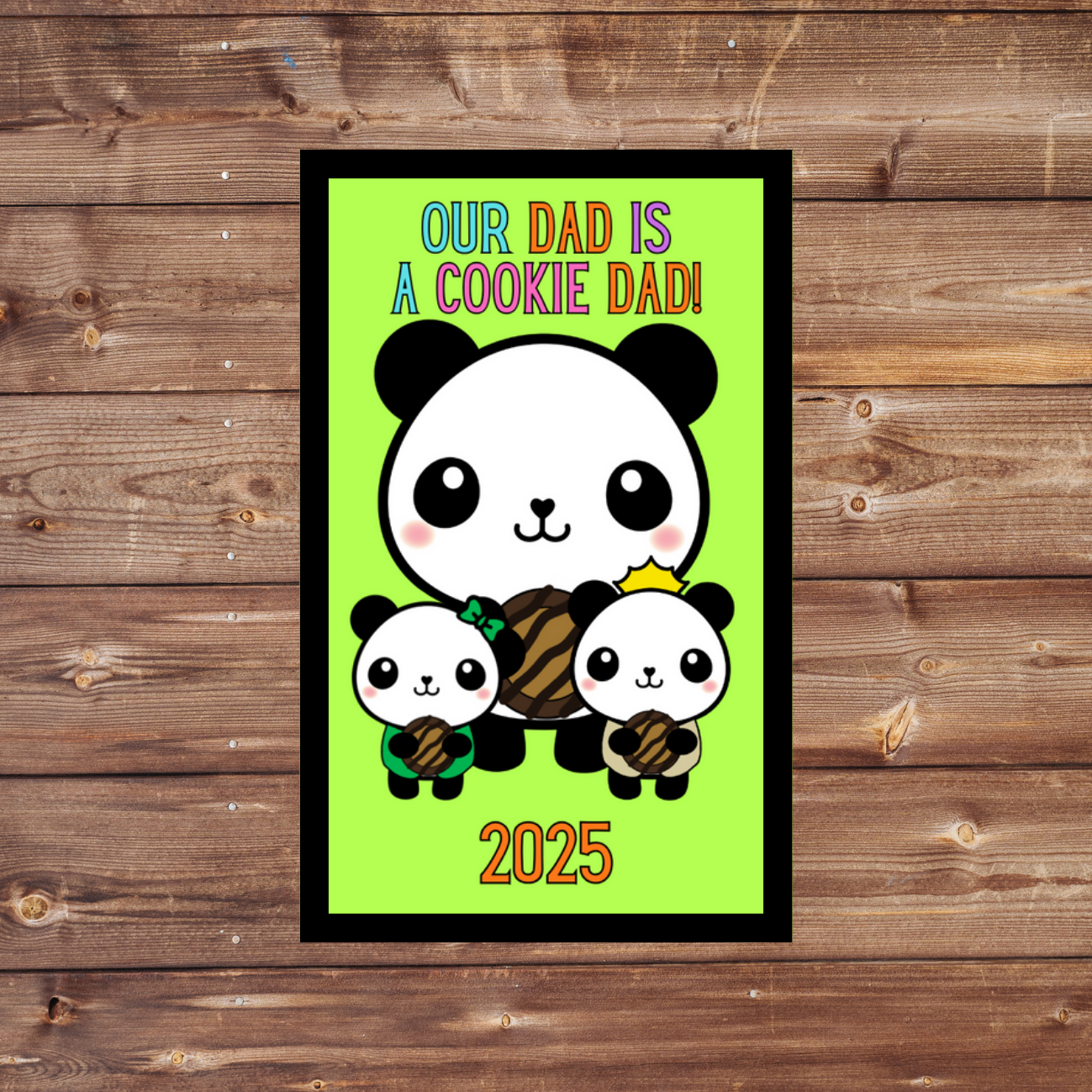 Cookie Dad 5x8cm Iron-on Fun Patch 2025 Panda Cookie Season
