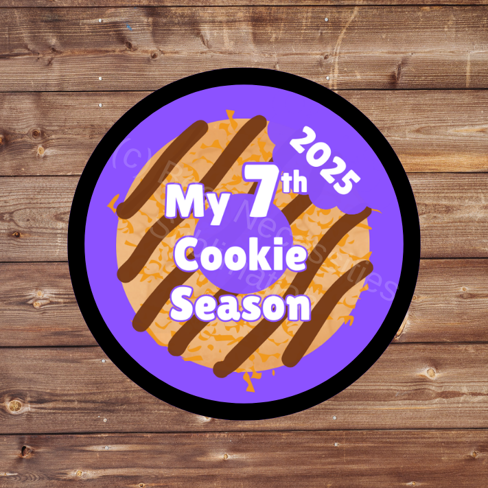 2025 Cookie Season My 1st through 12th Cookie Season Caramel Coconut Cookie Patch | 2.37" Iron-On | Variations 1st-12th