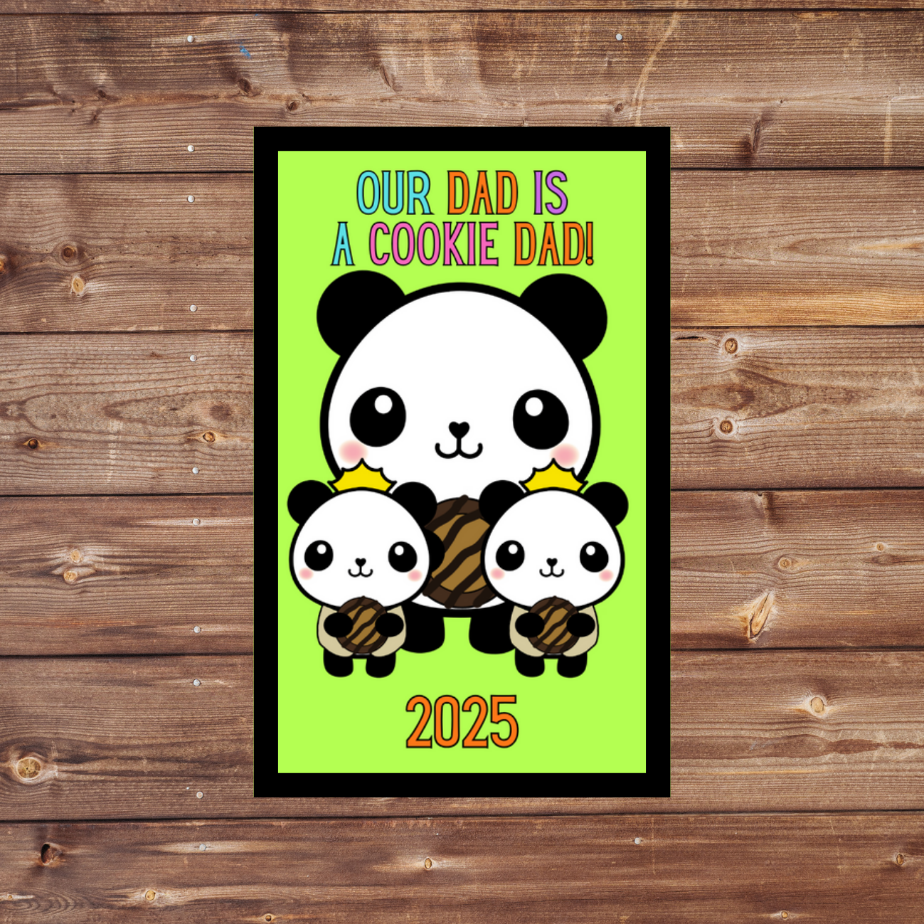 Cookie Dad 5x8cm Iron-on Fun Patch 2025 Panda Cookie Season
