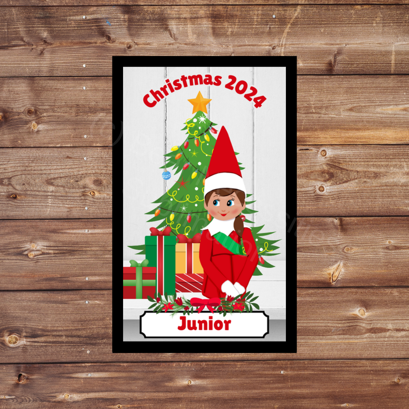 Holiday Elf GS Christmas Patch - 1 Elf only | 5x8cm Rectangular Iron-on Fun Patch