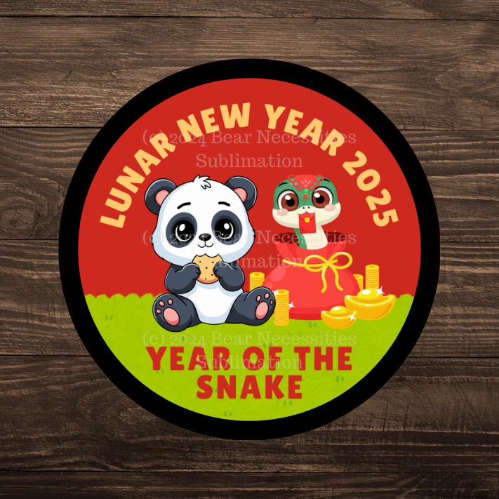 Lunar New Year 2025 2.57" Round Iron-On Fun Patch