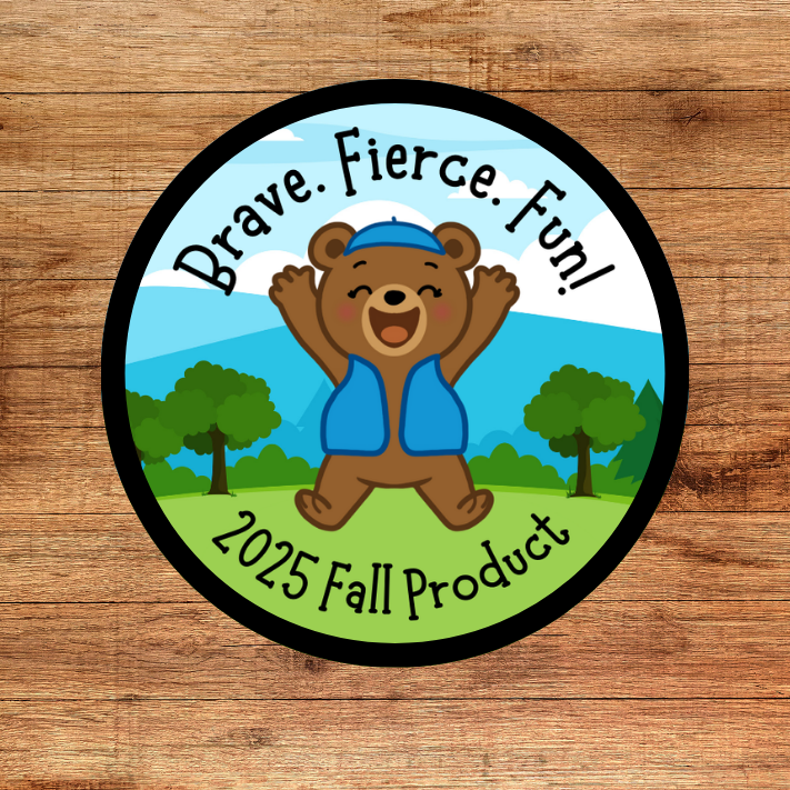 Fall Product - 2025 - Grizzly Bear | Brave. Fierce. Fun! | Theme Patch | Customizable | 2.57" Iron-On Patch