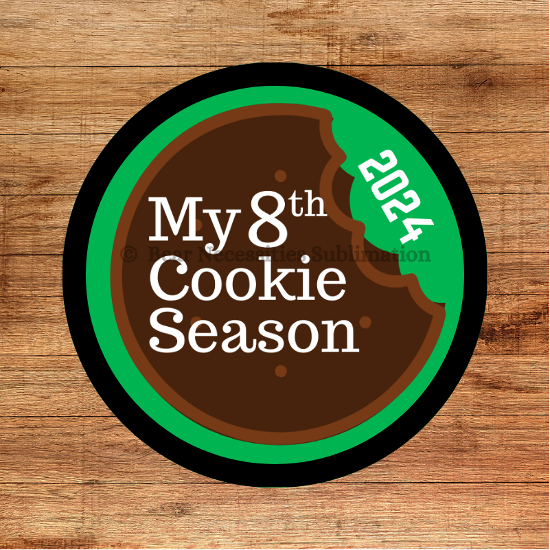 2024 Cookie Season My 1st through 12th Cookie Season Chocolate Mint Patch | 2.57" Iron-On | Polyester Design | Variations 1st-12th