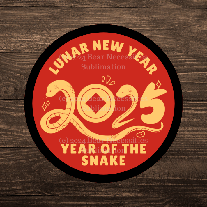 Lunar New Year 2025 2.57" Round Iron-On Fun Patch
