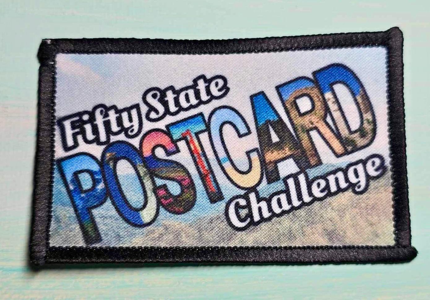 Fifty State Postcard Challenge Iron-on Fun Patch | 50 State Postcard Challenge