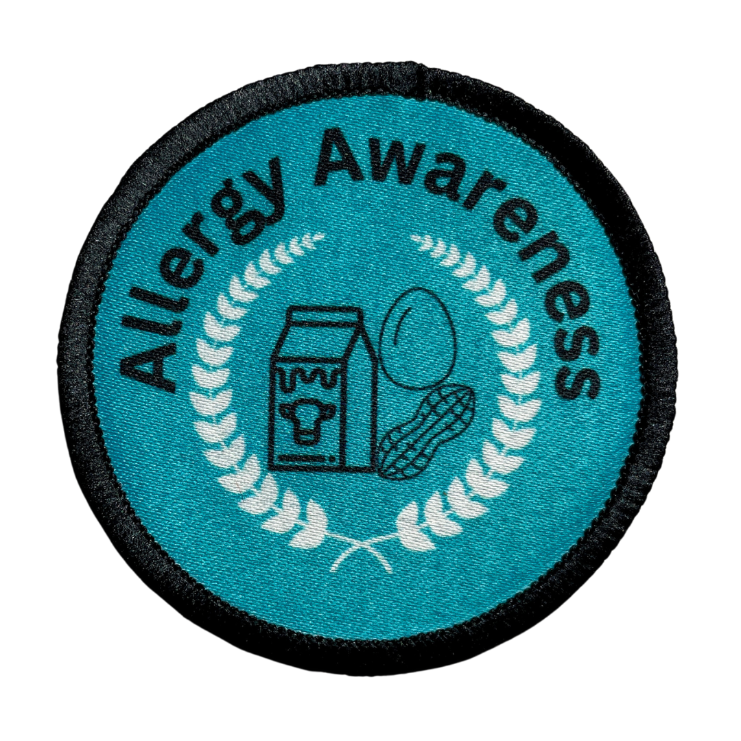 Allergy Awareness | 2.57" Round Sublimated Iron-On Patch | Food Allergy Awareness Badge