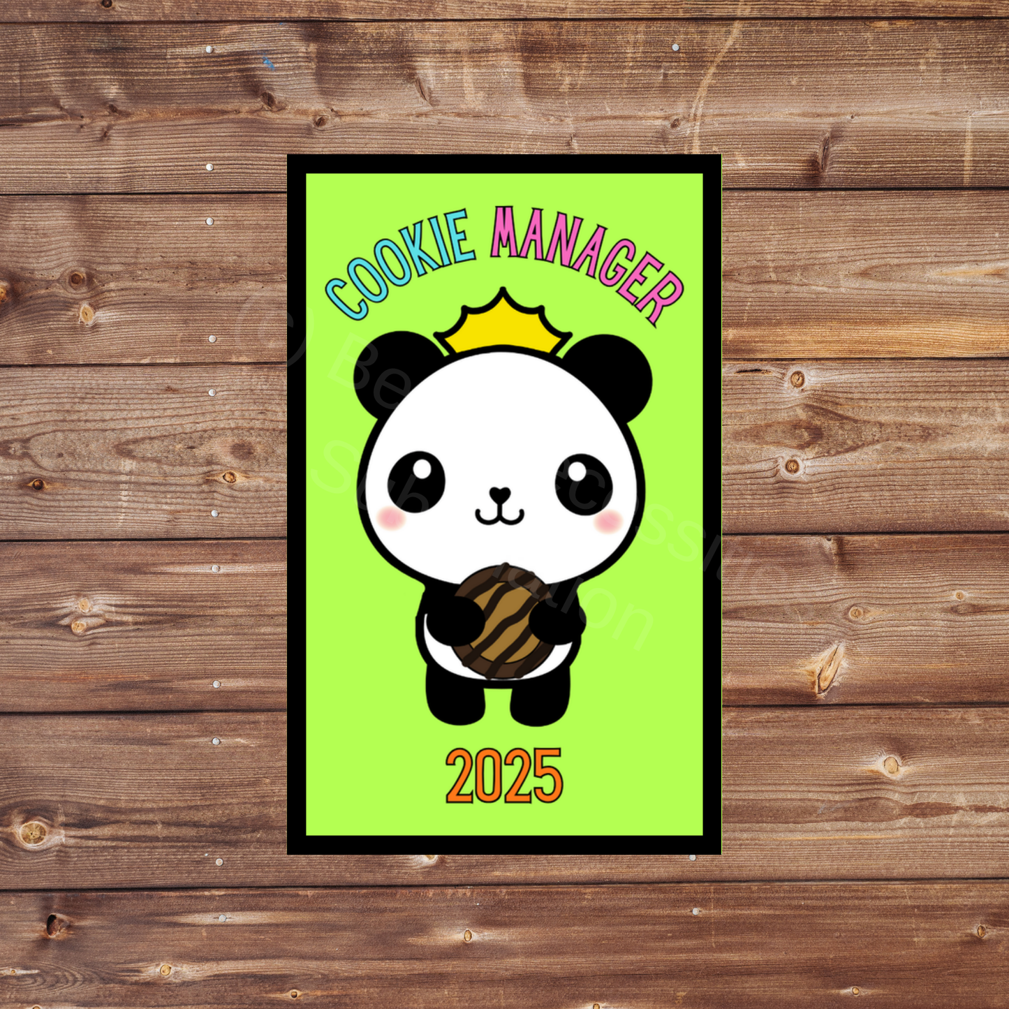 Cookie Manager 2025 Panda Cookie Season 5x8cm Iron-on Fun Patch