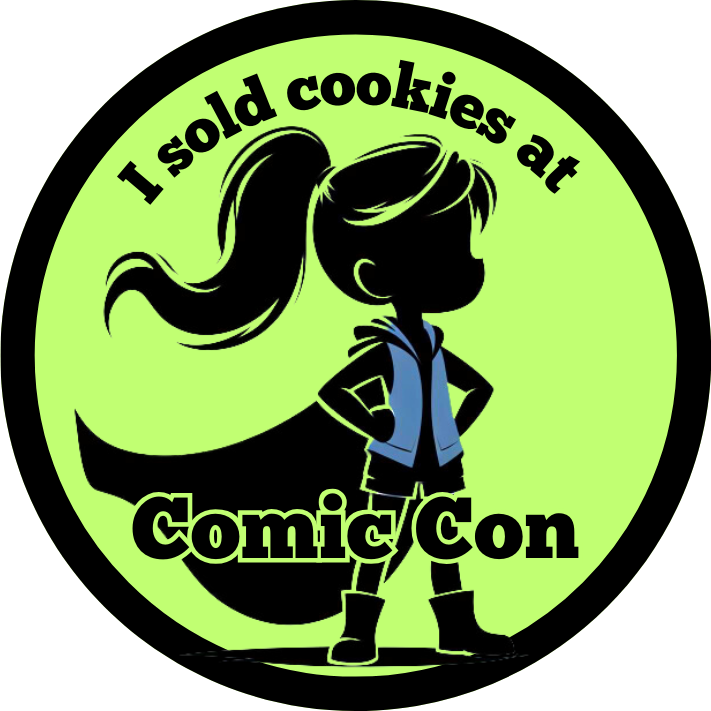 Comic Con Cookie Sales | 2024 Cookie Season | 2.57" Round Iron-on Fun Patch