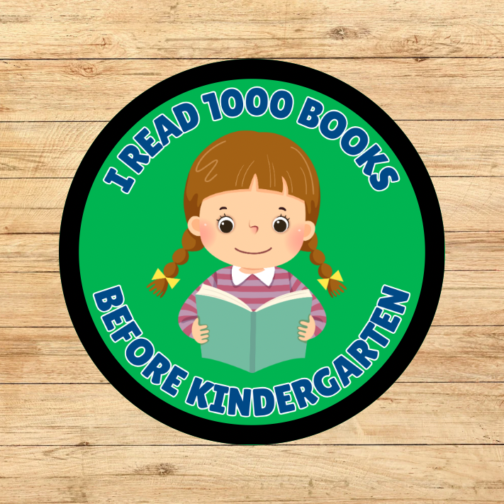I Read 1000 Books Before Kindergarten 2.57” Round Iron-on Fun Patch