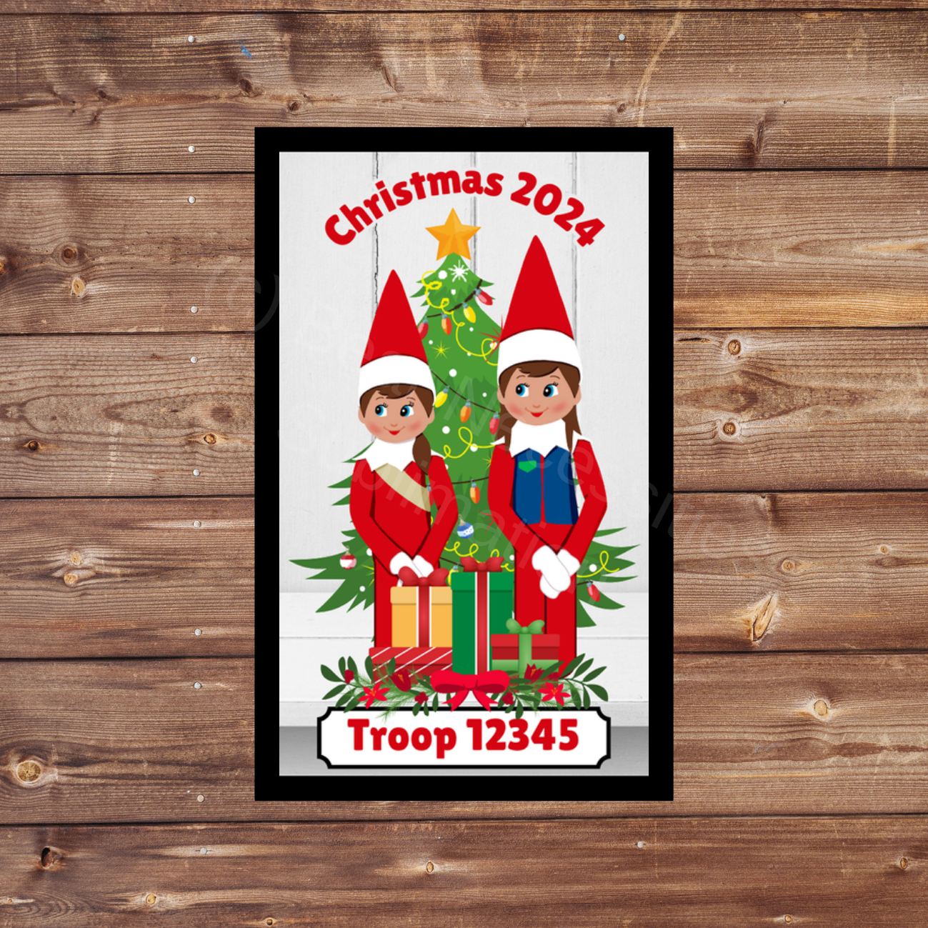 Holiday Elf GS Christmas Patch - Multiple Elves | 5x8cm Rectangular Iron-on Fun Patch