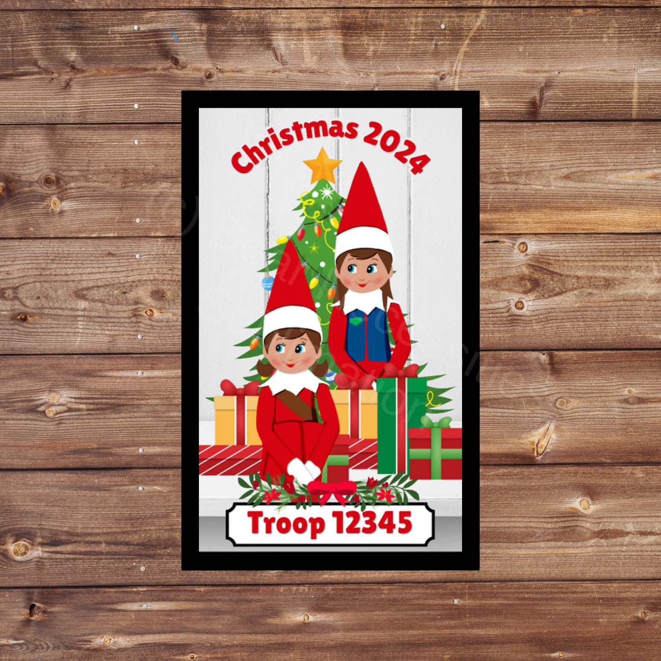 Holiday Elf GS Christmas Patch - Multiple Elves | 5x8cm Rectangular Iron-on Fun Patch