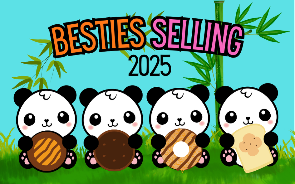 2025 Selling Besties Panda Cookie Season Theme Iron-on Patch | 8x5 cm