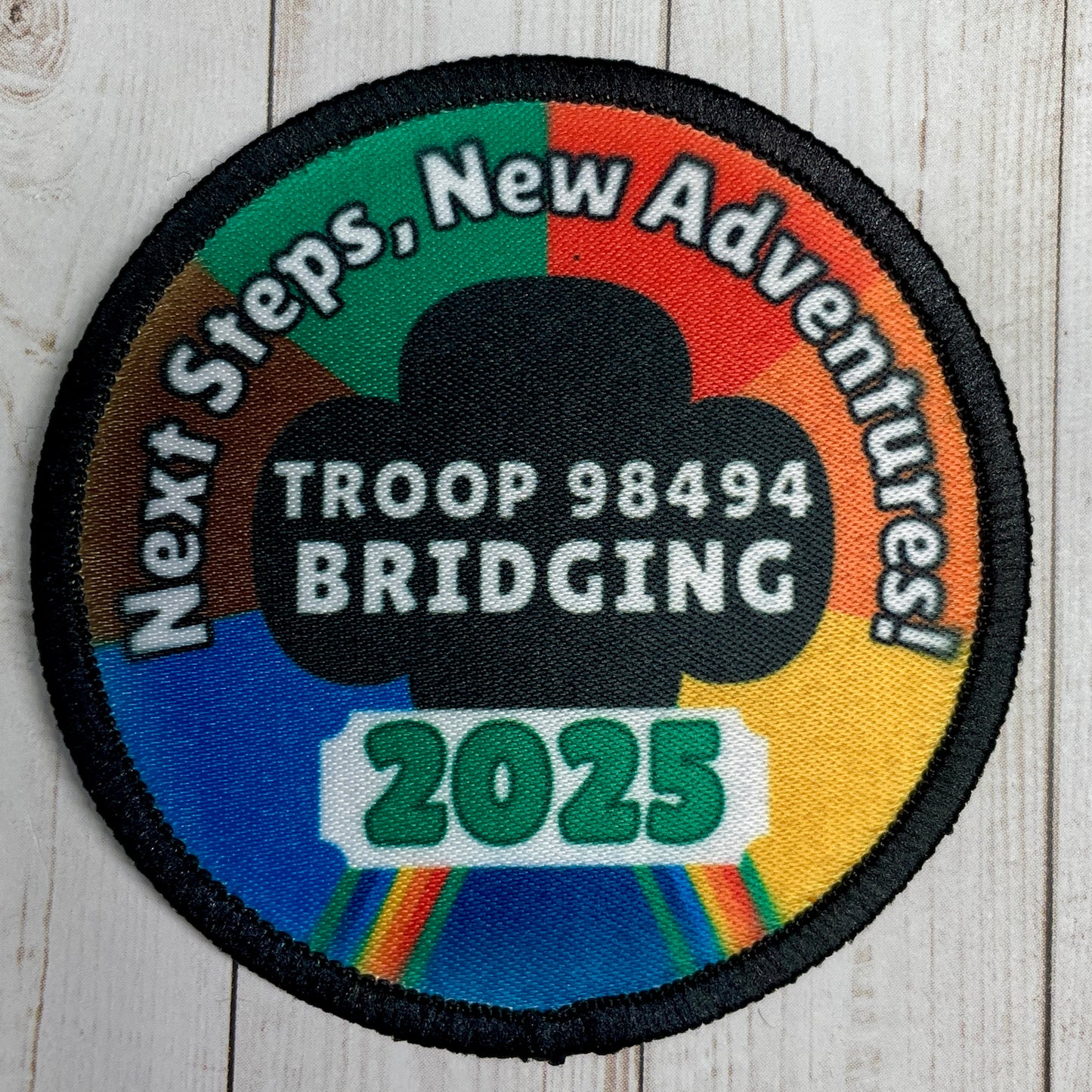Bridging 2025 Next Steps, New Adventures | 2.57" Round Iron-on Fun Patch