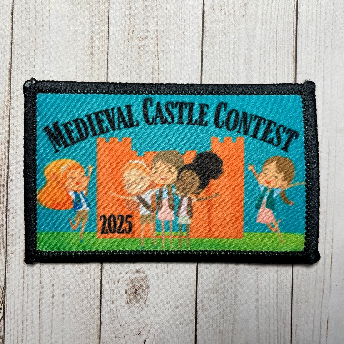 Cardboard Medieval Castle Contest 8x5cm Iron-on Fun Patch