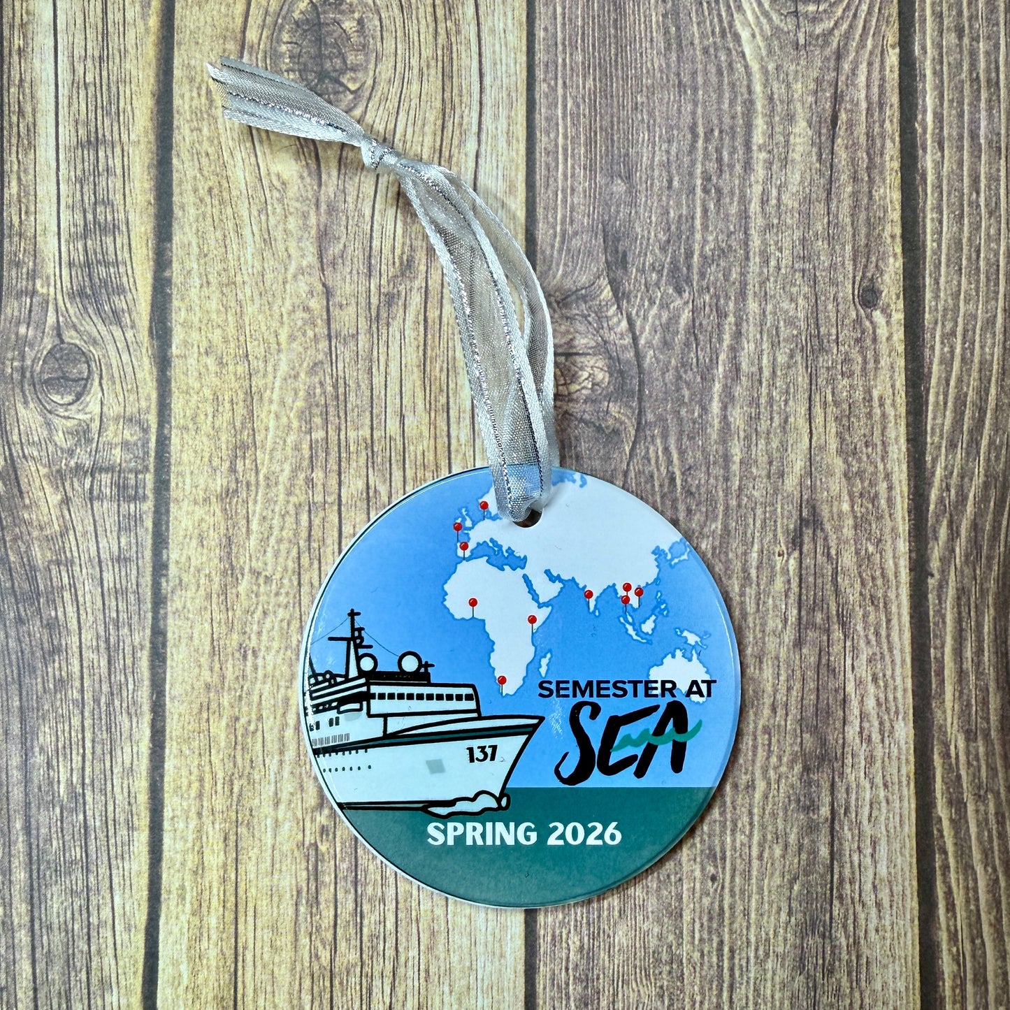 Semester at Sea Voyage 137 Spring 2026 Iron-On Patch, Keychain, or Ornament