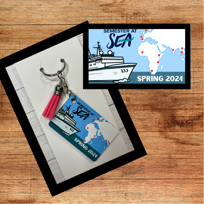 Semester at Sea Voyage 133 Spring 2024 4" Iron-On Patch and/or Keychain