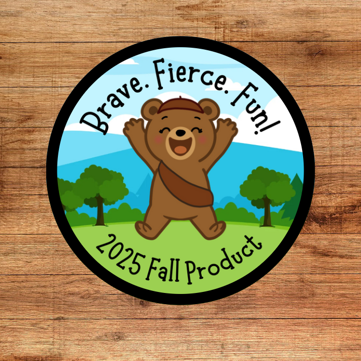 Fall Product - 2025 - Grizzly Bear | Brave. Fierce. Fun! | Theme Patch | Customizable | 2.57" Iron-On Patch