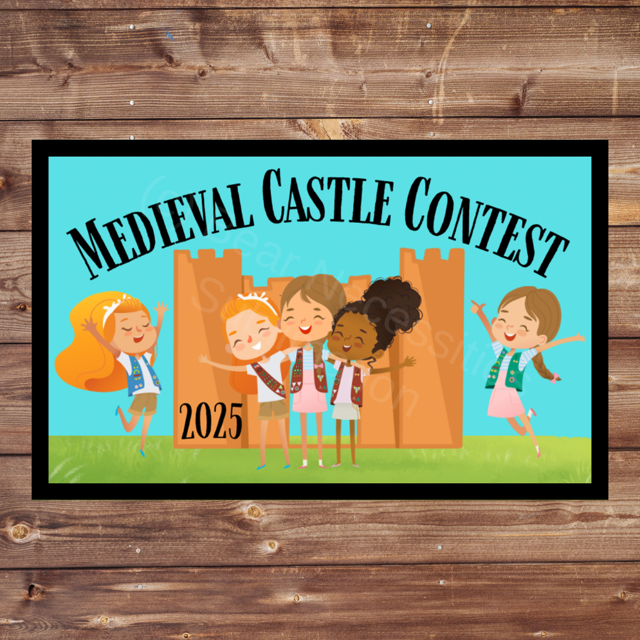Cardboard Medieval Castle Contest 8x5cm Iron-on Fun Patch