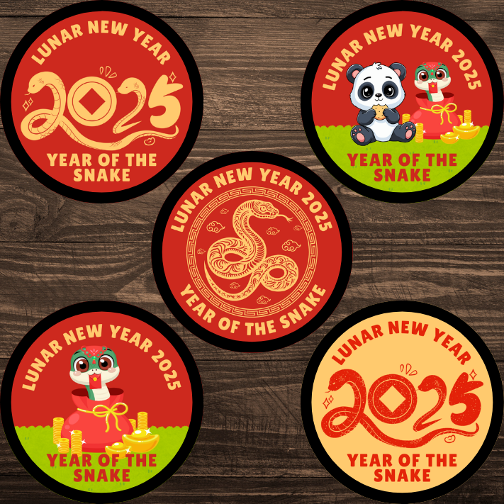 Lunar New Year 2025 2.57" Round Iron-On Fun Patch