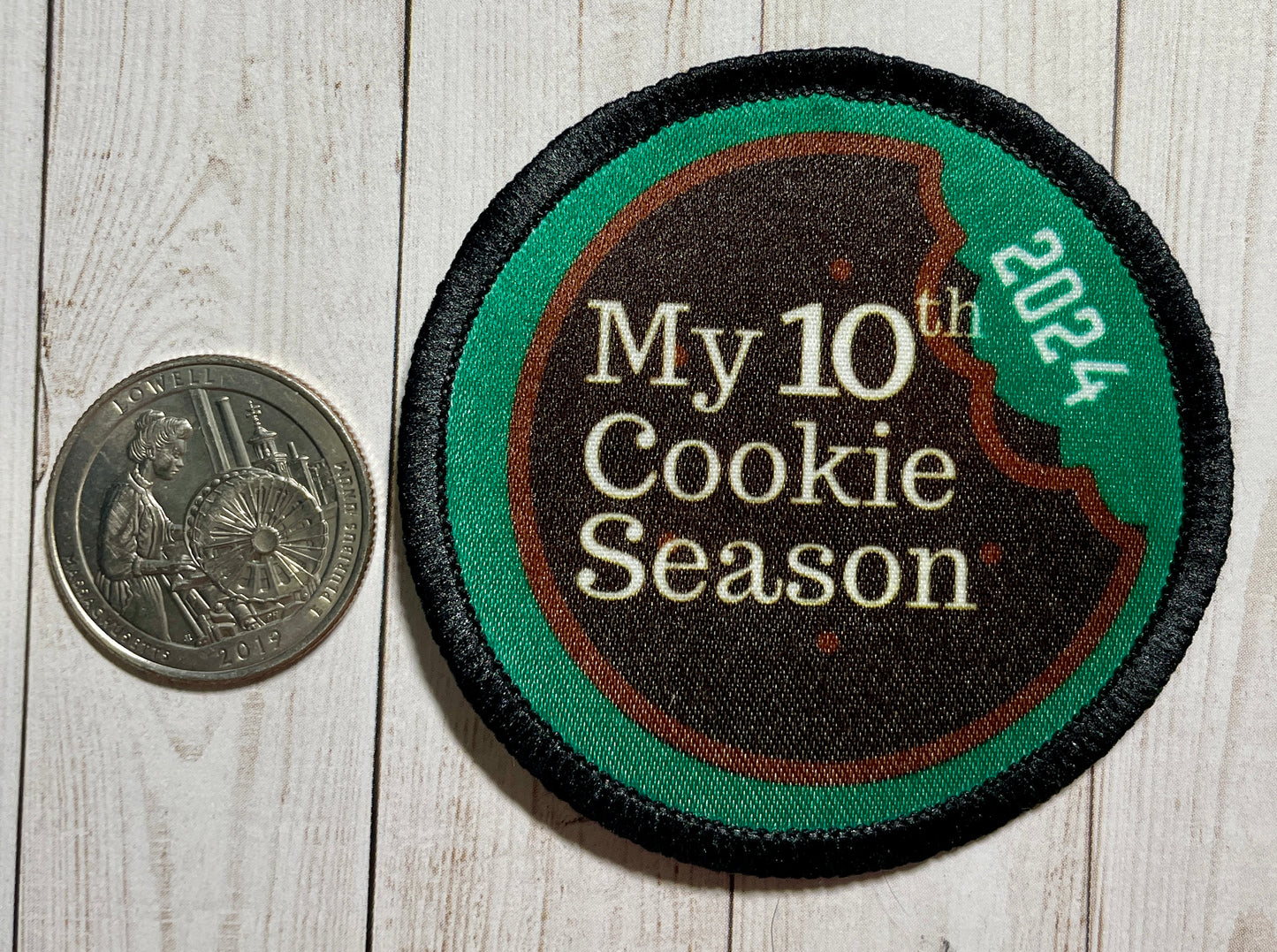 2024 Cookie Season My 1st through 12th Cookie Season Chocolate Mint Patch | 2.57" Iron-On | Polyester Design | Variations 1st-12th
