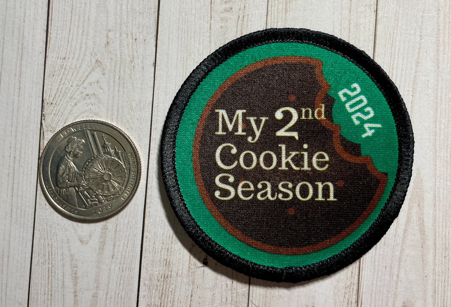 2024 Cookie Season My 1st through 12th Cookie Season Chocolate Mint Patch | 2.57" Iron-On | Polyester Design | Variations 1st-12th