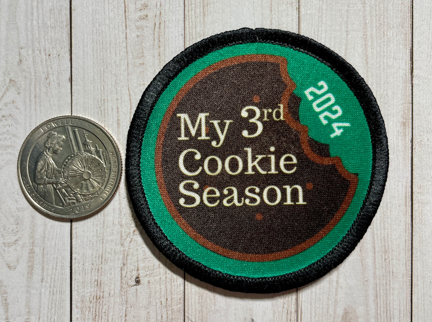 2024 Cookie Season My 1st through 12th Cookie Season Chocolate Mint Patch | 2.57" Iron-On | Polyester Design | Variations 1st-12th