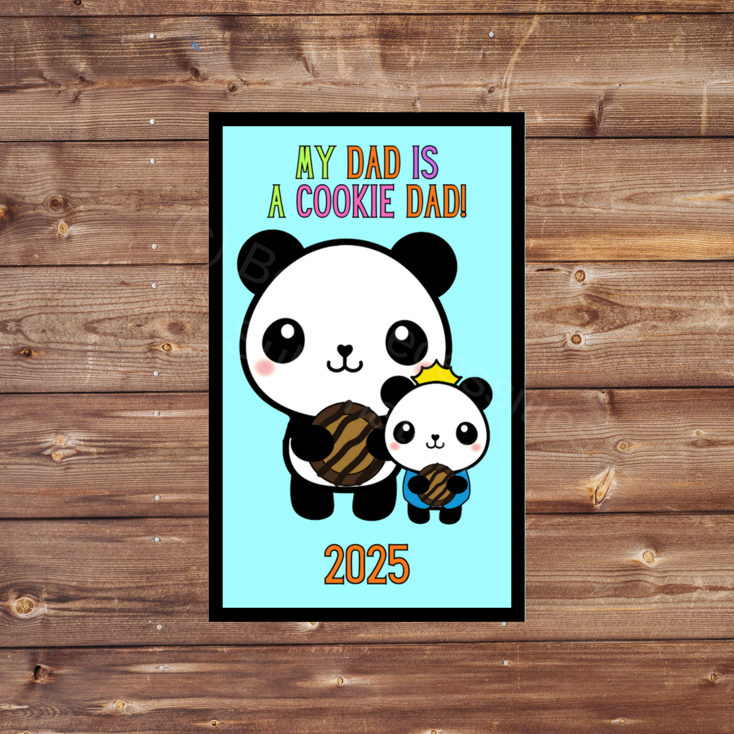 Cookie Dad 5x8cm Iron-on Fun Patch 2025 Panda Cookie Season