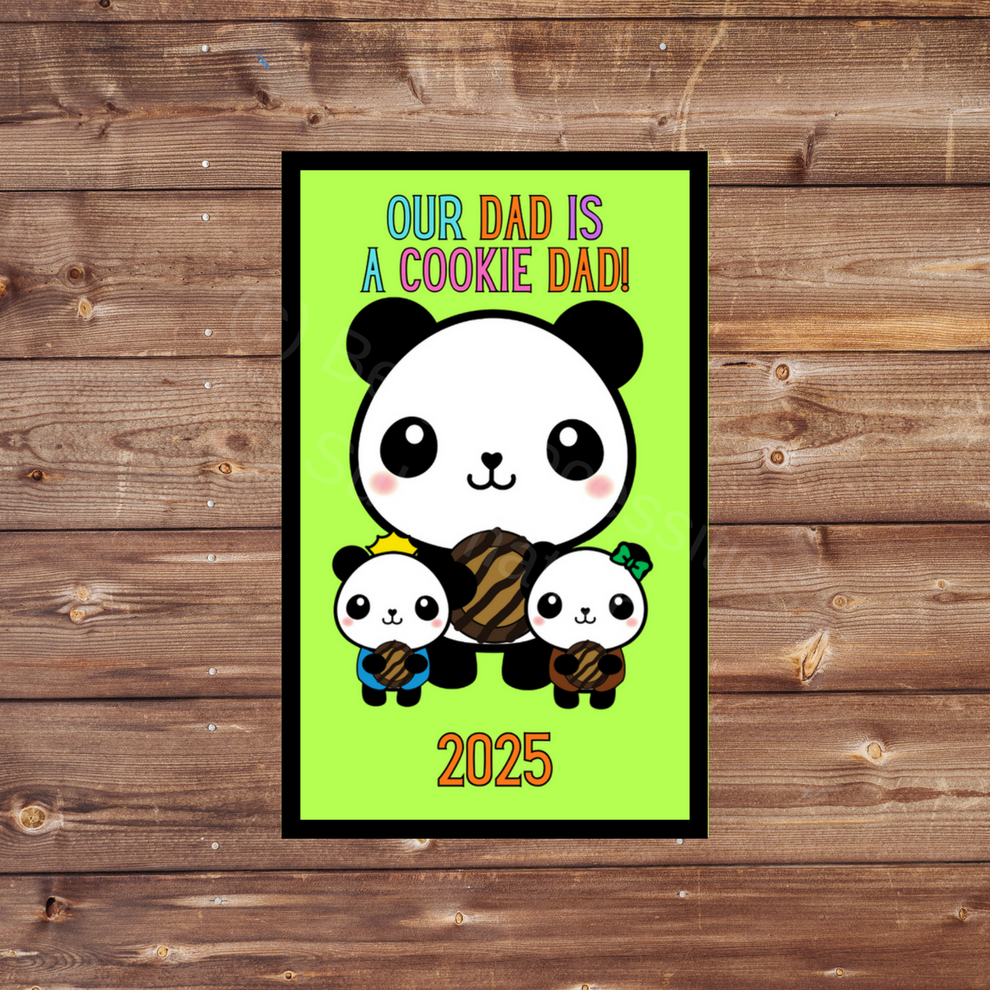 Cookie Dad 5x8cm Iron-on Fun Patch 2025 Panda Cookie Season