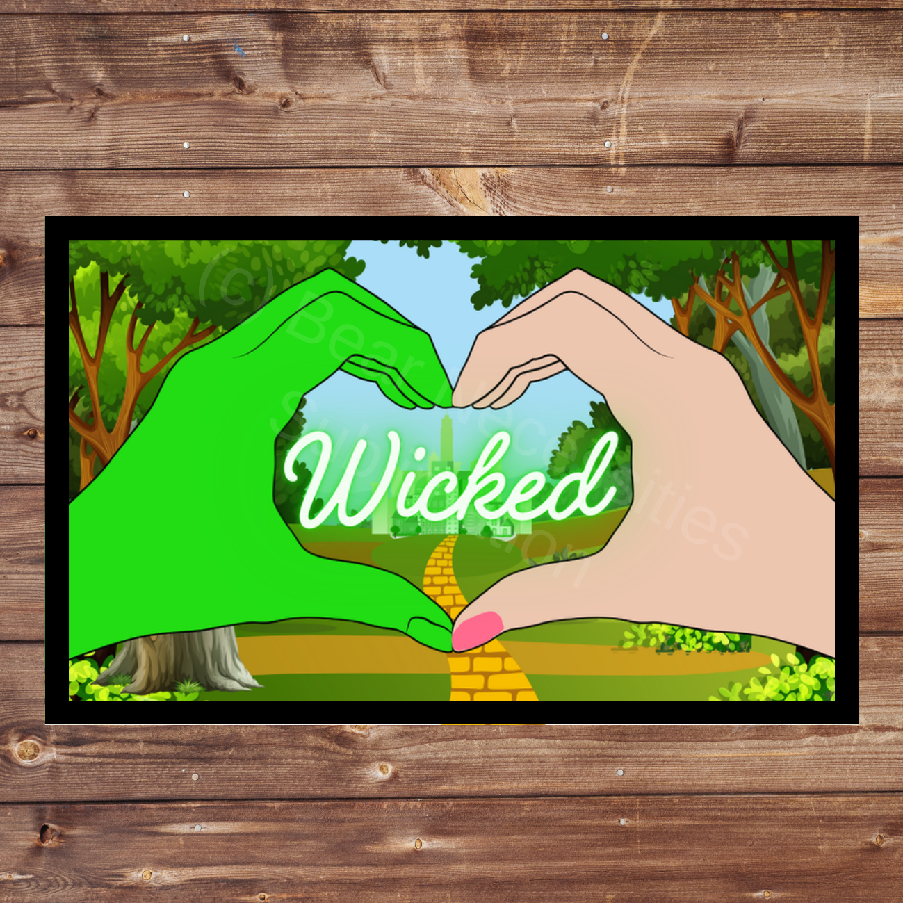 Wicked Green and Pink Witch 8x5cm Iron-on Fun Patch